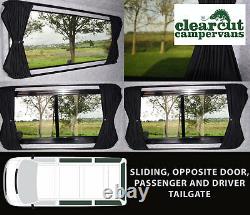 5 x VW T5, T6 Transporter SWB Campervan Blackout Curtains, Tailgate with Wiper