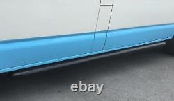 Black Powder Coated OE Style SUS201 S/Steel Side Bars for VW Transporter T5 SWB