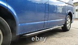 Black Powder Coated OE Style SUS201 S/Steel Side Bars for VW Transporter T6 SWB