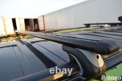 Black Roof Rails + Black Cross Bars To Fit VW Transporter T6 Caravelle 15-22 SWB