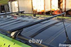 Black Roof Rails + Black Cross Bars To Fit VW Transporter T6 Caravelle 15-22 SWB