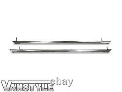 Fits Vw T6.1 Transporter 19 Swb Chrome Stainless Steel Side Bars Slash Cut
