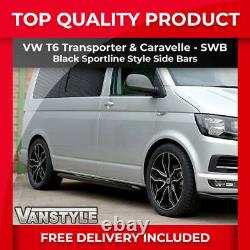 Fits Vw T6 T6.1 Transporter Caravelle Swb Sportline Black Side Bars Oem Quality