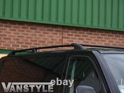 For Vw T6 15 Transporter Swb Black Roof Bars & Cross Bar Set Roof Rack No Drill