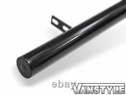 For Vw T6 T6.1 Transporter 15 Swb 60mm Straight Cut Gloss Black Steel Side Bars