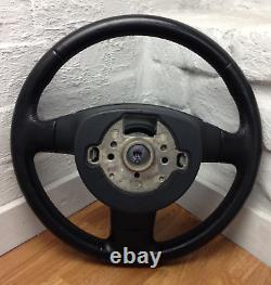 Genuine VW black leather GT steering wheel, with centre. Fits T5, 2003-2009. C2