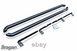 Side Bars For VW Transporter T5 Caravelle SWB 2004-2010 CURVED Tube Skirts BLACK