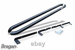 Side Bars For VW Transporter T5 Caravelle SWB 2004-2010 CURVED Tube Skirts BLACK