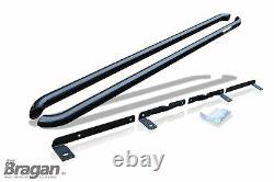 Side Bars For Volkswagen Transporter T5 Caravelle SWB'10-'15 BLACK Curved Tubes