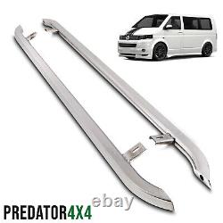 Stainless Steel Trapezoid Side Bars Guard Rails For Vw Transporter T5 T6 Swb 03+