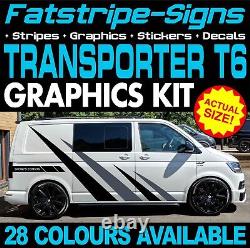 To fit VW TRANSPORTER T6 GRAPHICS STICKERS STRIPES DECALS DAY VAN CAMPER SWB LWB