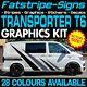 To Fit Vw Transporter T6 Graphics Stickers Stripes Decals Day Van Camper Swb Lwb