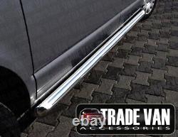 Vw T6 Transporter Van Side Bars Stainless Steel Chrome 76mm Viper Swb Caravelle