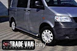 Vw T6 Transporter Van Side Bars Stainless Steel Chrome 76mm Viper Swb Caravelle