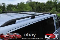 Convient Vw Transporter T5 03-09 Swb Black Roof Rails & Cross Bars Set Aucun Percement