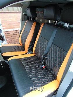 Pour Installer Un Vw Transporter T5 Van, Housses De Siège, Swb, Orange / Bk Bentley Diamond