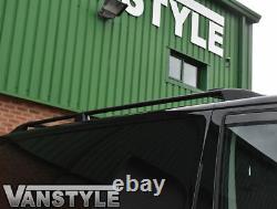 Pour Vw T6 15 Transporter Swb Black Roof Bars & Cross Bar Set Roof Rack Pas De Percement